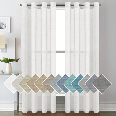 Paire de rideaux semi-transparents avec œillets Hywell
