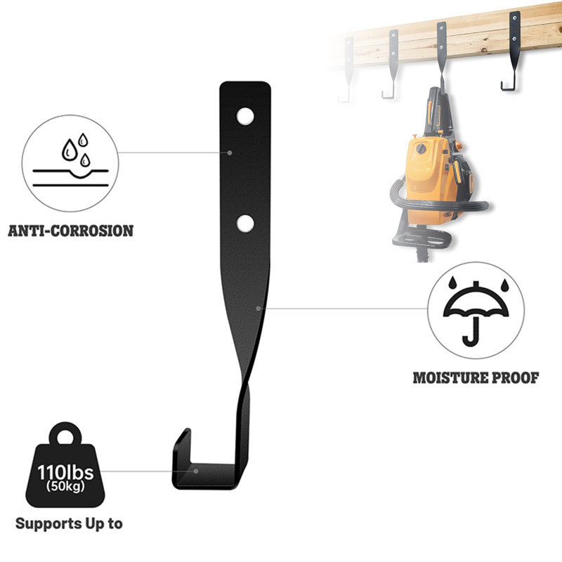 Support de rangement mural robuste pour tringle à chaîne 2 / 4Pcs