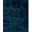 Tapis unique noué à la main Vibrance - bleu, 10 pi 1 po x 13 pi 8 po
