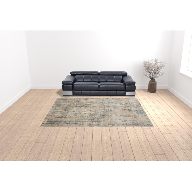 Tapis beige tissé à la machine 9 pi x 12 pi