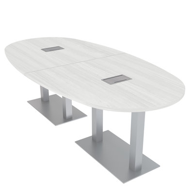 Oval Shaped Conference Table with Power And Data Module 6 Person Meeting Room Table