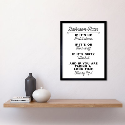 Toilet Humour Sign - Single Picture Frame Print
