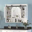 Armoire à pharmacie rustique avec lumières DEL et porte de grange coulissante, rangement mural