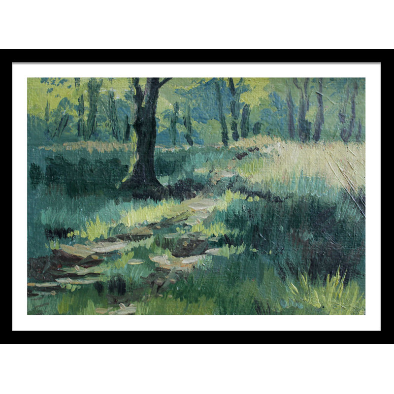 Abstract Of Trees - Print, 54.4cm H x 74.4cm W x 1cm D, Natural Oak Framed