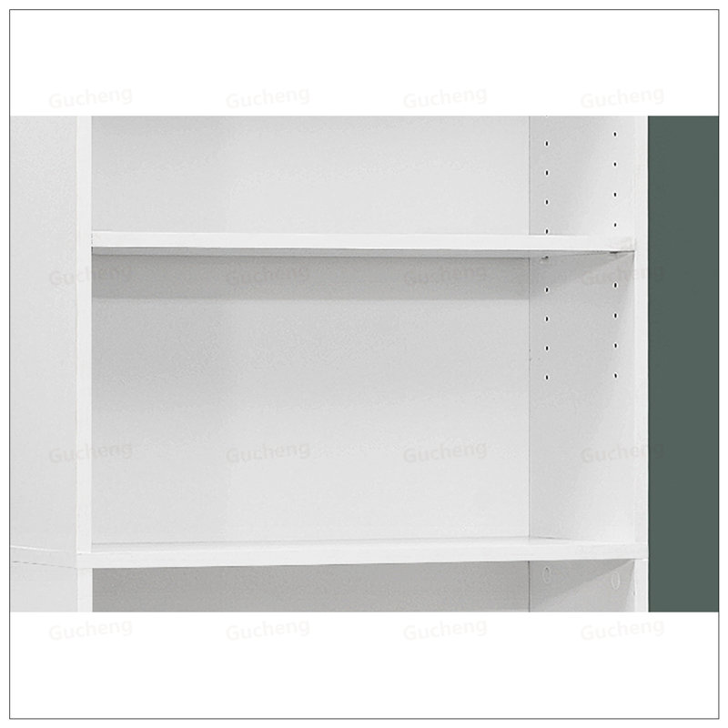 Bibliothèque à 6 niveaux avec tablettes ajustables, Blanc