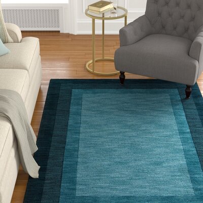 Keifer Oriental Handmade Tufted Teal Area Rug -  Alcott HillÂ®, F318738E8A9345498B9335BBBA57F66E