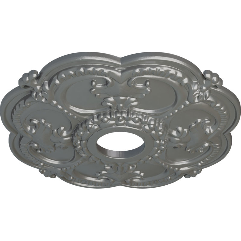 Médaillon de plafond Endurathane Washington, DE 17 1/8 po x P 1 1/2 po (convient aux auvents jusqu'à 2 7/8 po), finition perle noire peinte à la main