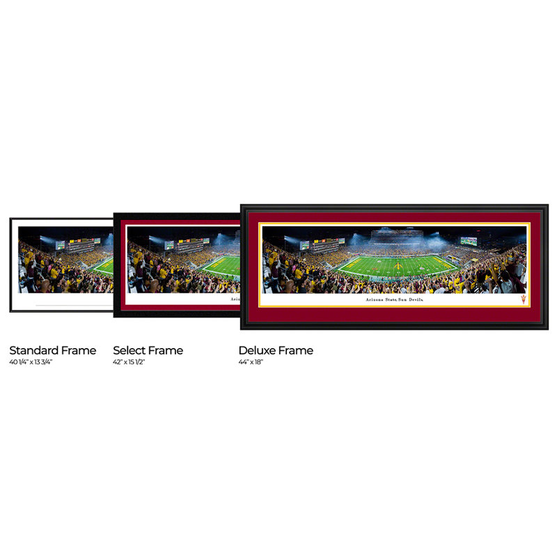 Impression panoramique Arizona State Football, H 18 po x l 44 po x P 1,125 po, Cadre noir