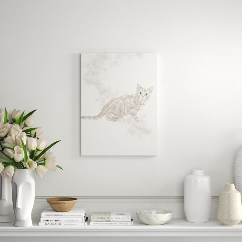 Feline Friends II Painting by Elle Youngstrom, 27" H x 20" W x 1.5" D, Image Brush Gel