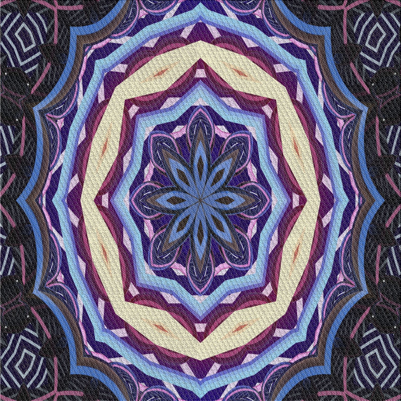 Wool Abstract Indoor Rug, Square 3'