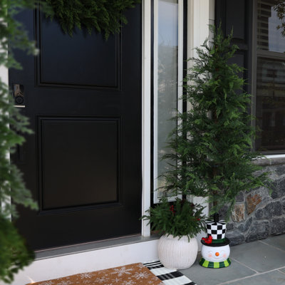 Fraser Hill Farm 14.5-in. Happy Snowman Christmas Tree Base for Artificial Trees 7.5 ft. and Under