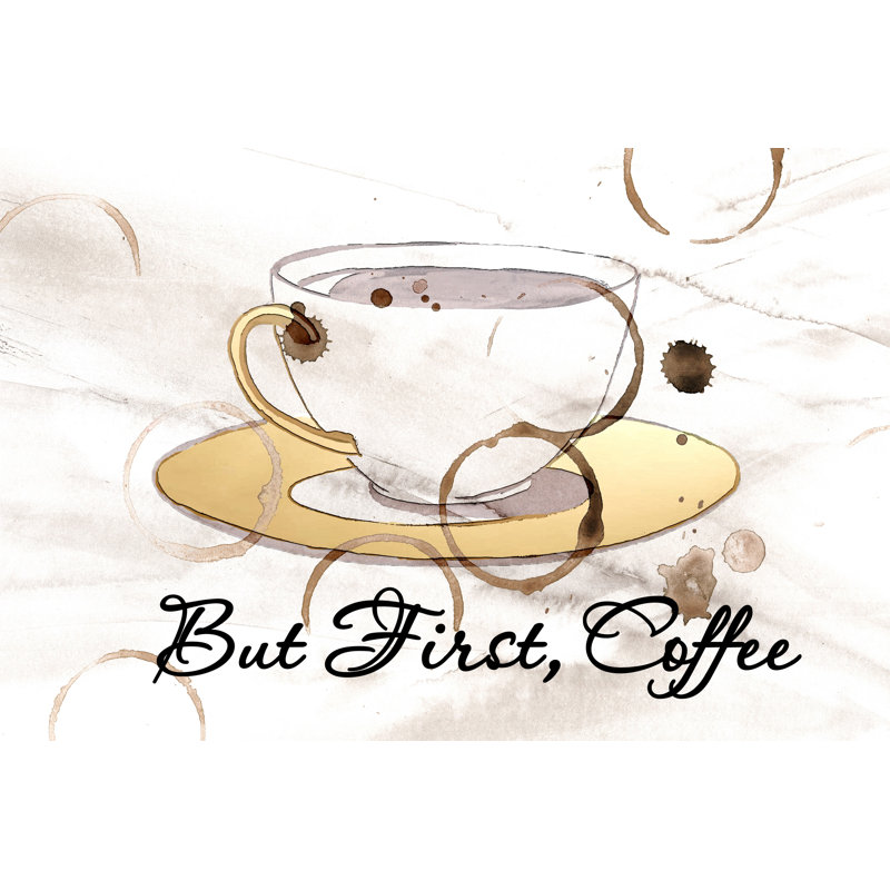 « mais first coffee ii », reproduction d’impression sur toile tendue, H 8 po x l 12 po x P 1,5 po