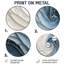 «Blue White Coastal Ocean Spiral», art mural moderne abstrait en métal, impression d'art contemporain-394921709