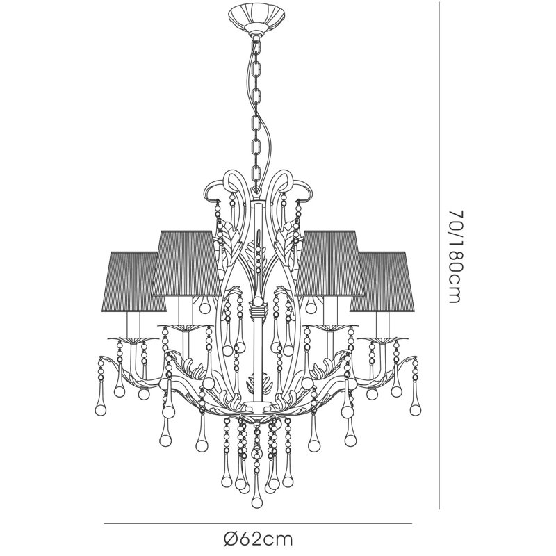 5 - Light Candle Style Chandelier, White