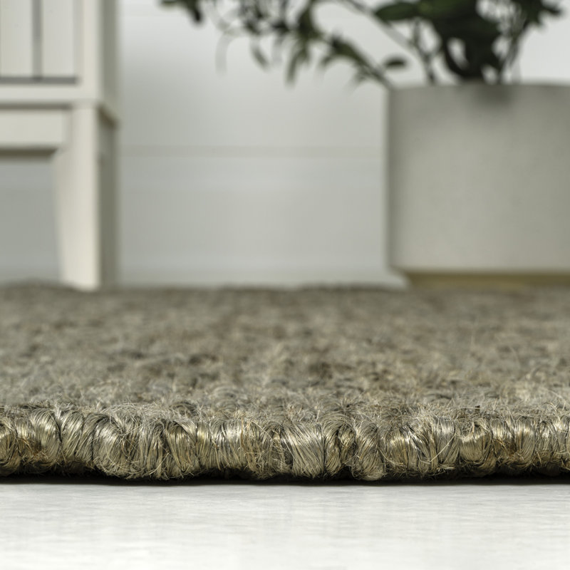 Tapis gris en jute tissé Griffin, Tapis de couloir 2 pi x 8 pi