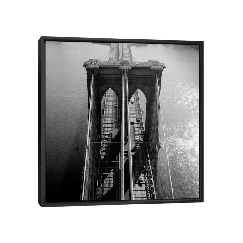 iCanvas 'Brooklyn Bridge Tower Aerial' Photographic Print on Canvas ...