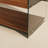 43'' W Rectangular Coffee Table with Tempered Glass Top, Walnut Finish, Drawers & Open Shelf