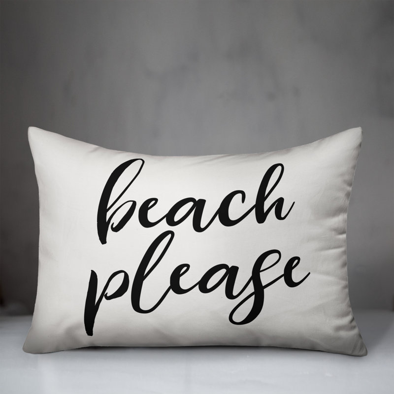  Outdoor Rectangular Pillow Cover & Insert, Off White/Black