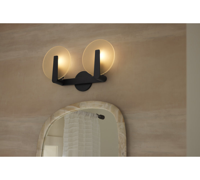 Hint Two-Light Sconce, Matte Black