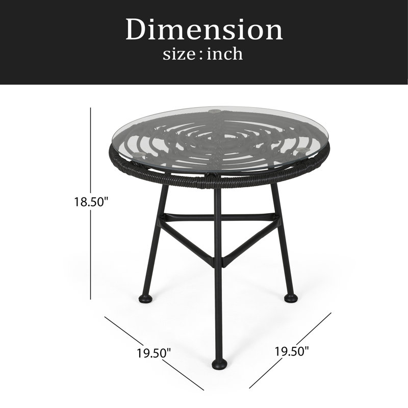 Table d'appoint en faux rotin Orlando