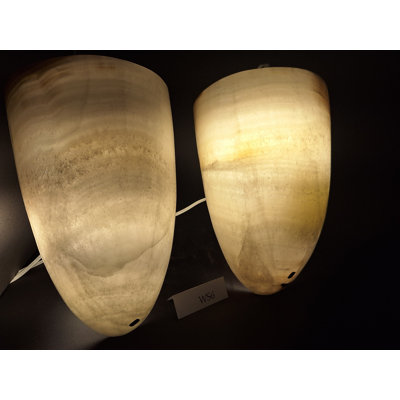 Beige/White Onyx Wall Sconce Set