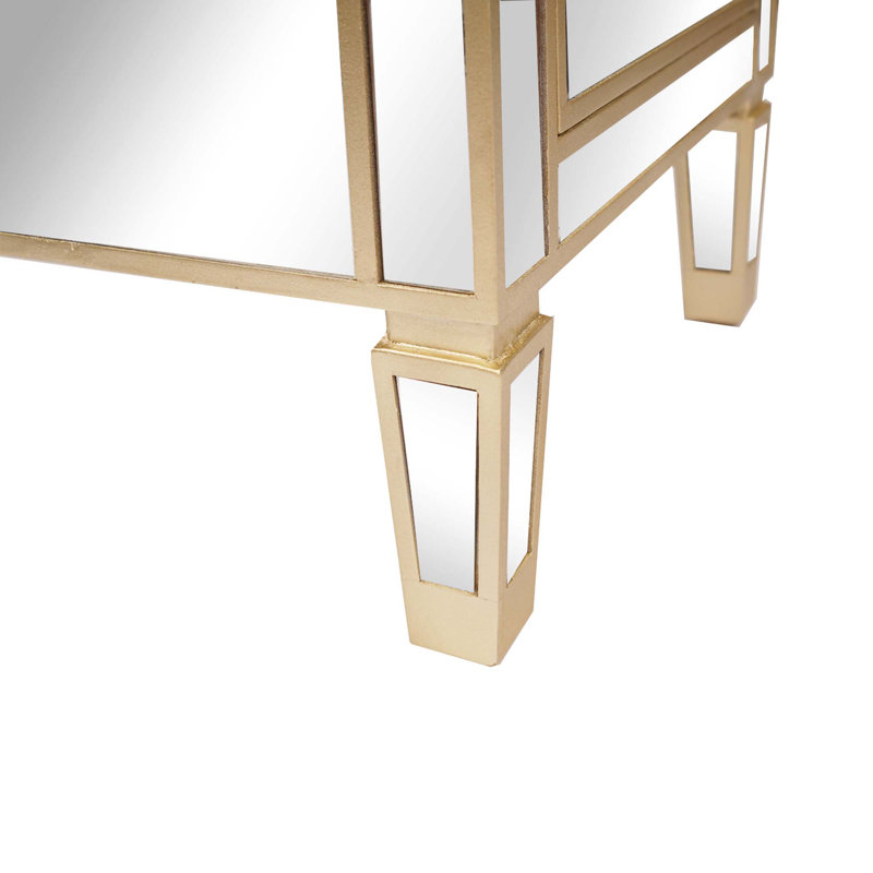 Table de chevet moderne et contemporaine avec miroir et 2 tiroirs