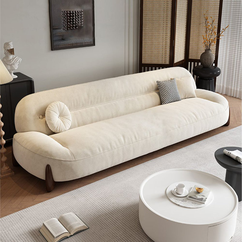 Canapé moderne standard en polyester blanc crème, H 33,86 po x l 70,87 po x P 40,16 po