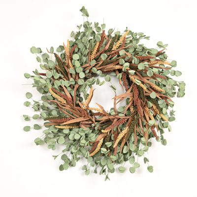 24" Handcrafted Eucalyptus Thanksgiving Wreath