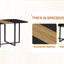 Ensemble de table de salle à manger 7 pièces avec 6 chaises en polyuréthane noir, table de cuisine rectangulaire à deux tons noir et grain de bois (planche de triamine), ensemble de mobilier de salle à manger moderne ou petit espace, appartement, restaurant