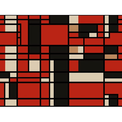 Gweneviere Mondrian Geometric Machine Printed Duvet Cover