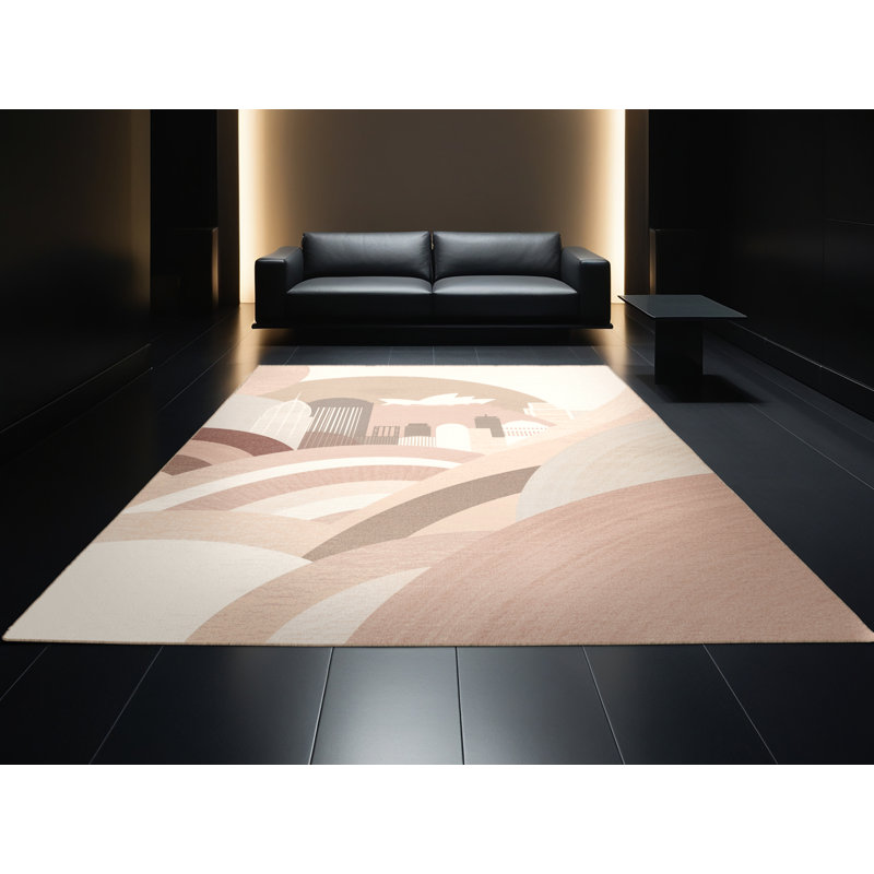 Tapis d'arc côtier moelleux en peluche moelleux beige, Carré 6 pi