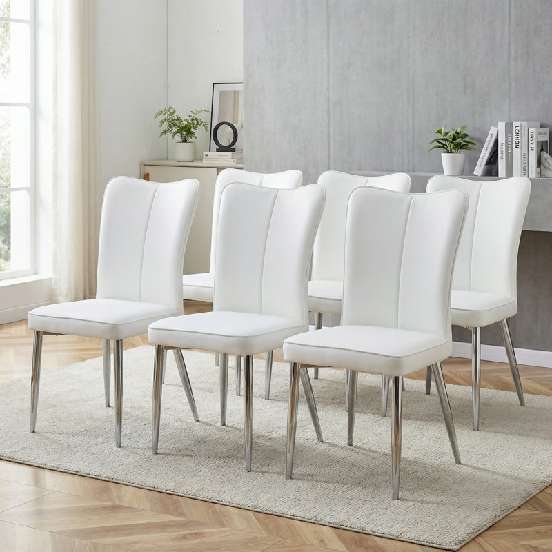 Chaises de salle à manger ergonomiques 18,4 po H 18,4 po, Blanc