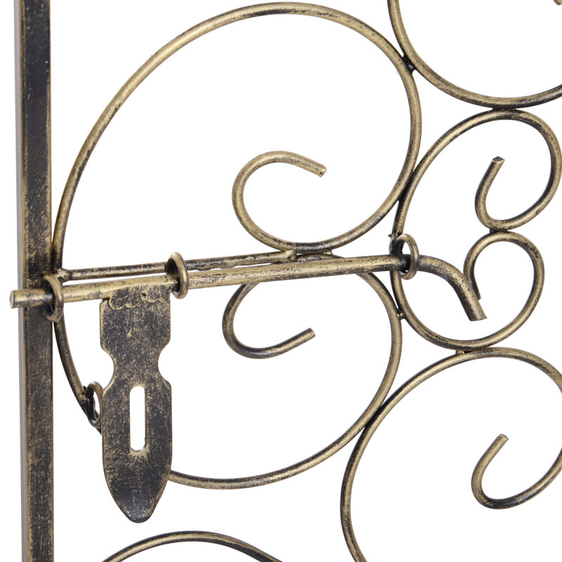 Coffret à vin en fer forgé pour 45 bouteilles avec serrure, fini bronze antique, belle facture, 46,4 cm (l) x 36,3 cm (p) x 132 cm (h), support en bronze - agencement efficace.