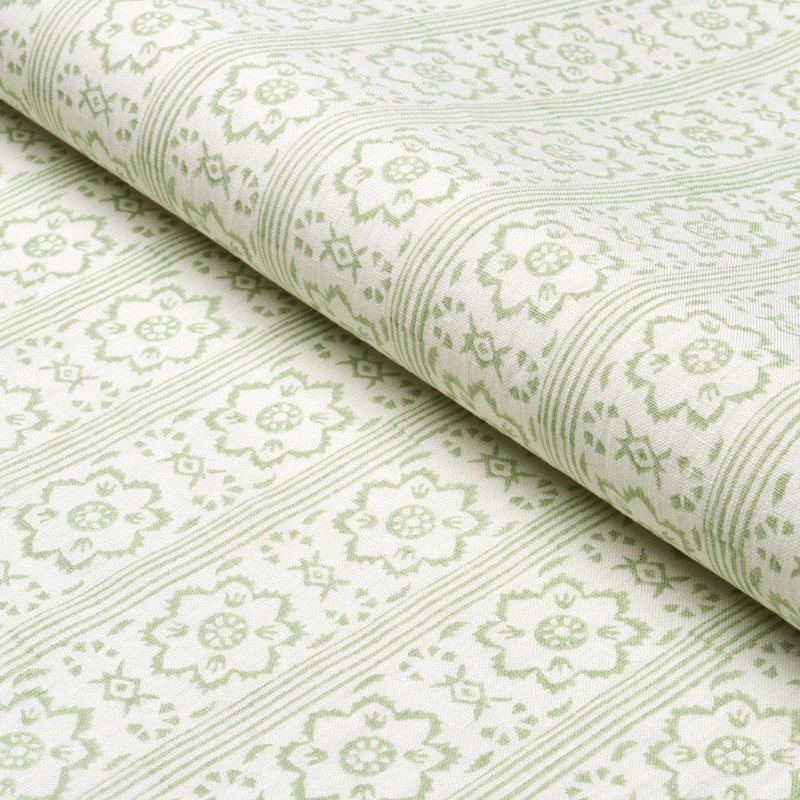 Sunda Hand Blocked Print Fabric, Sage