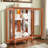 Curio Cabinet With 2 Tempered Glass Doors, Adjustable Shelves And Led Light-220826640