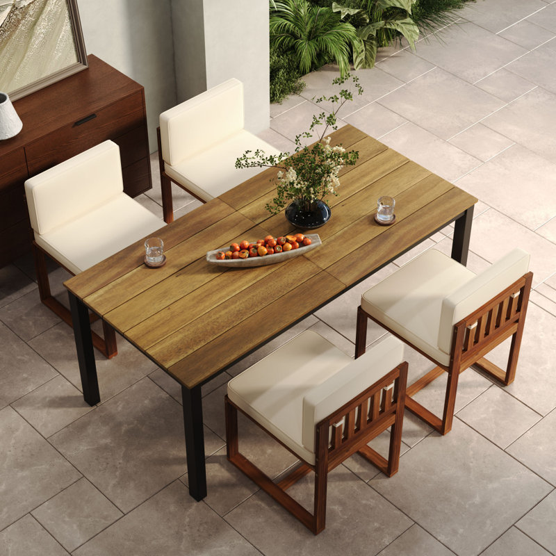 Ensemble de 5 chaises de salle à manger d'extérieur pour table et chaises de patio