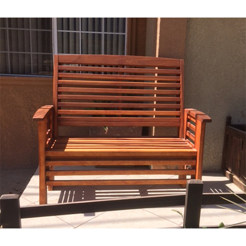 Banc de jardin Thurmond, H 47 po x l 48 po x P 17 po, Acajou