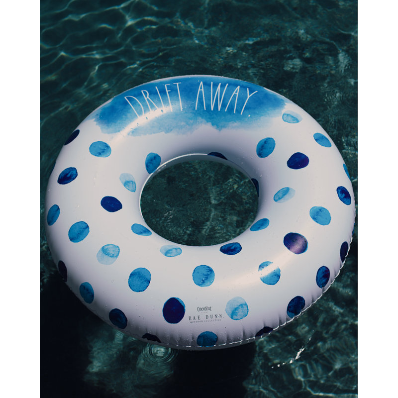Anneau flottant 48 po Rae Dunn - Motif à pois indigo