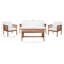 Ensemble de conversation en bois d'acacia massif avec coussins 5 pièces Alderico-1238219182-1238219180