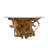 Teak Wood Handmade Live Edge Tree Stump Console Table with Clear Glass Top