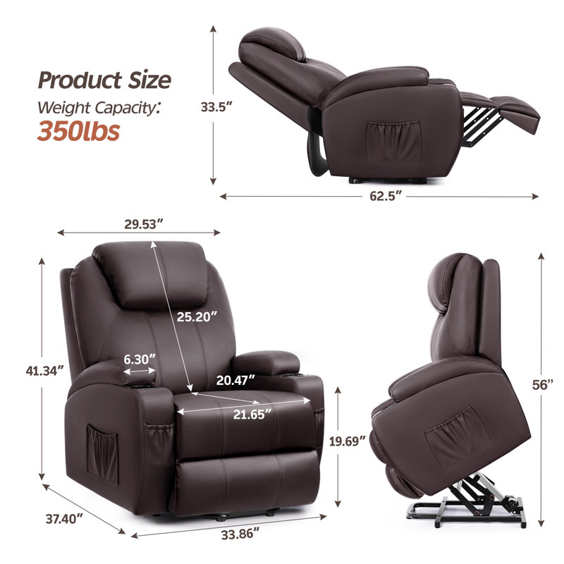 Fauteuil inclinable en polyuréthane Deonn 34, Brun