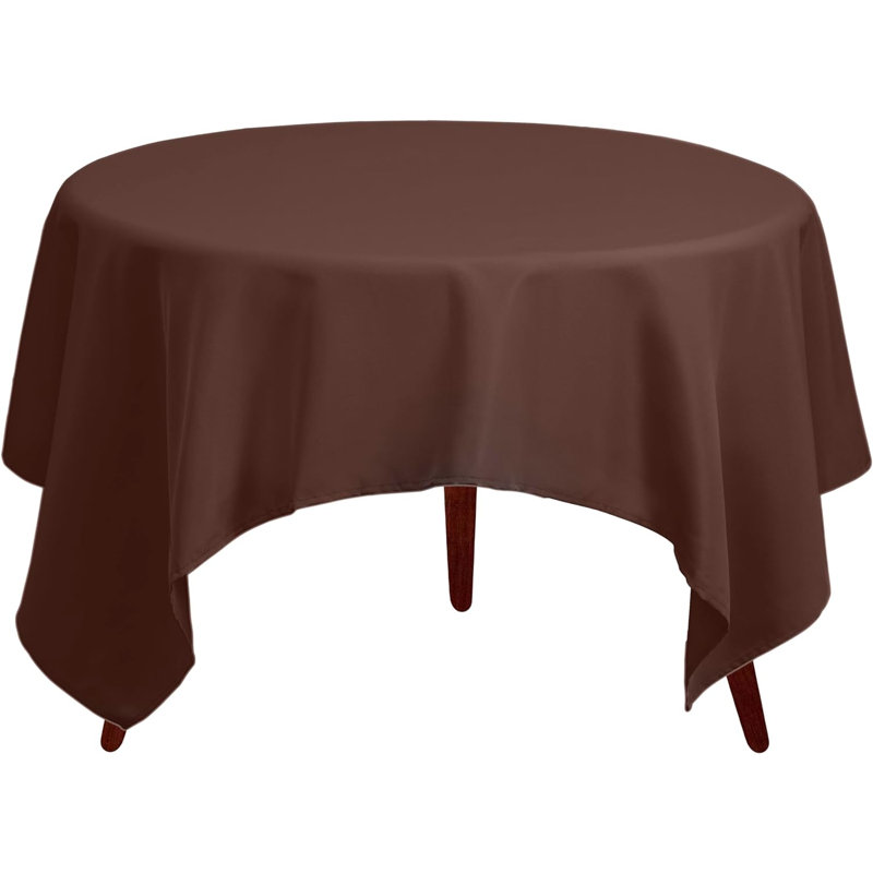 Amilliana Square No Pattern Polyester Tablecloth, 70" Square, Chocolate