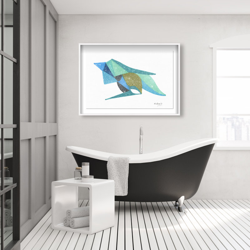 Manuel Roman - Azules Y Aquas Print by Oliver Gal, 11.5"H x 16.5"W, White Shadowbox