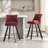 Set of 2,Back pull point design, velvet material, 360 degree rotation, back pull loop detachable design, rivet decoration, square foot wooden bar chair-1688597469