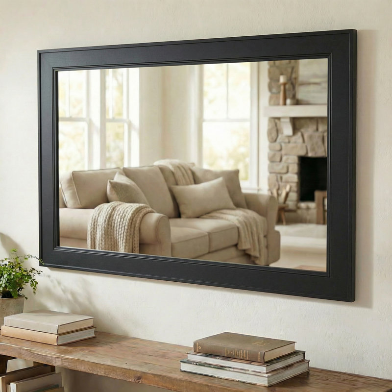 Miroir Aseer, 28 po x 60 po, Noir