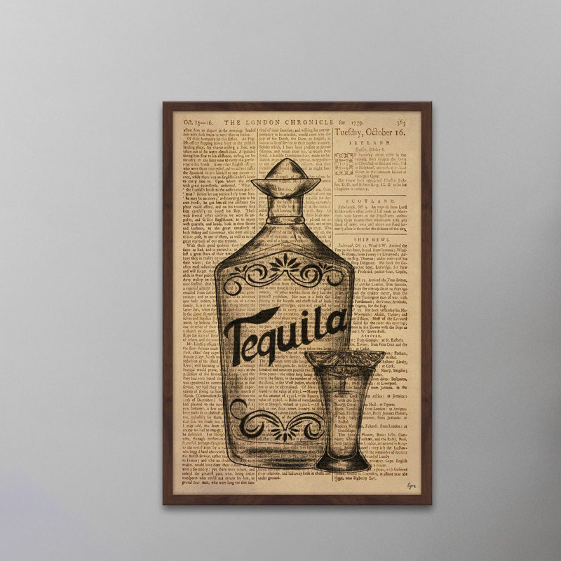 « rétro tequila », reproduction d’impression encadrée, H 24 po x l 16 po x P 1,5 po