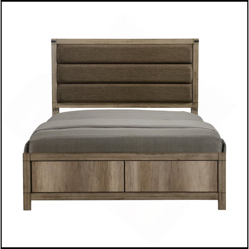 Ensemble de lit tapissier à profil bas 1pc Contemporary King, Très grand lit, Gris