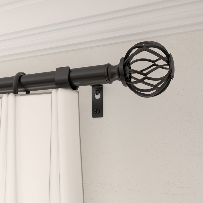 Gaell Adjustable Steel Single Curtain Rod, 48''- 84''