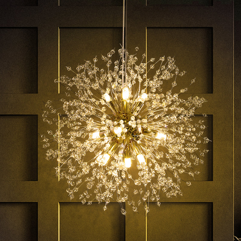 Wallin 9 - Light Sphere Dimmable Sputnik Chandelier, Gold, Clear