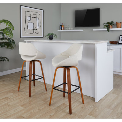 Tabouret de bar Mid-Century moderne à hauteur fixe avec pivot